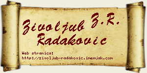 Živoljub Radaković vizit kartica